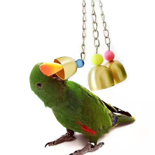 1pcs Haustier Papagei Glockenspielzeug farbenfrohe hohle Rolling Bell Bird Bird Toy Chagepagie Papagei Käse Käfig Spaß Spielzeug Haustier Vogelversorgung