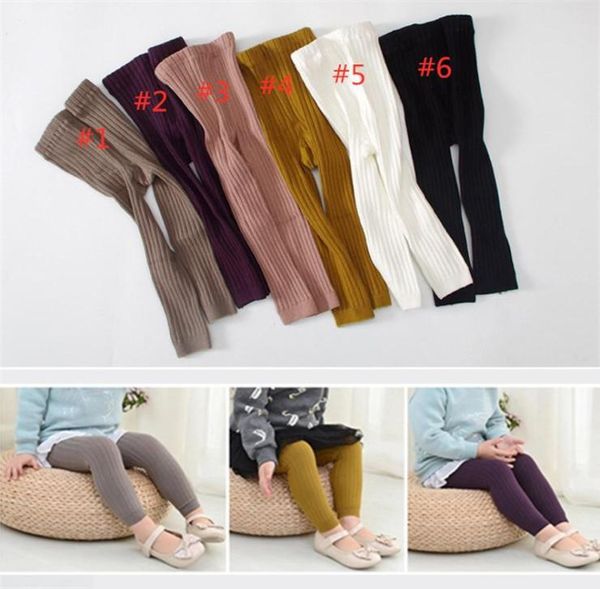 INS Fashions Kinder Junge Mädchen Leggings Strümpfe Strumpfhosen Doppelnadeln Neunte Hohe Taille Warme Reine Baumwolle Unten Socken und Hosen8465976