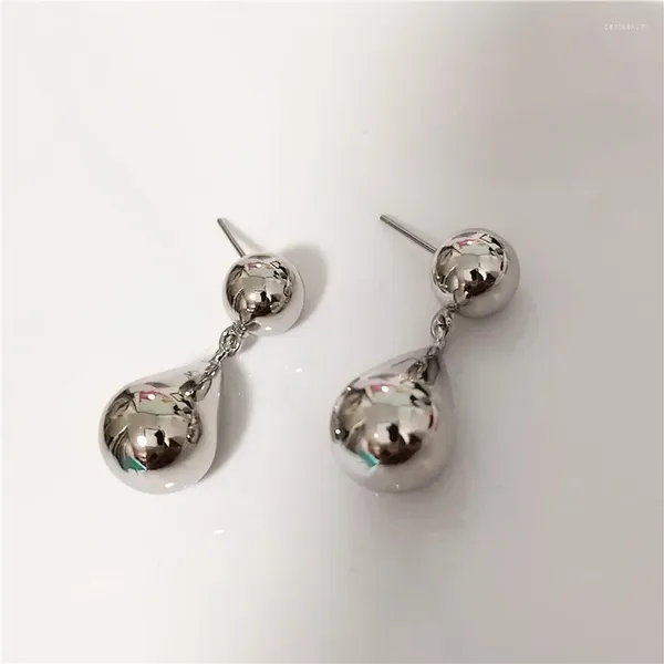 Orecchini pendenti in argento 925 placcato nappa con perline rotonde orecchino a goccia per le donne ragazze regalo di gioielli per feste di nozze Eh367