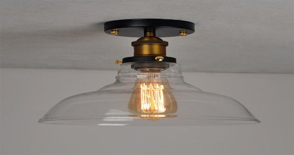 Tavan Işıkları Endüstriyel Vintage Cam Lamba Retro Loft E27 LED Yemek Odası Ploakroom Balkon Koridoru Sundurma Light2445283