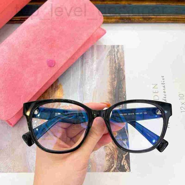 Óculos de sol designer Miao Family Girl's Óculos de rosto liso, olhos de gato, rosto de exibição de moldura grande, moda, letras casuais, metal adequado para miopia 9DNS