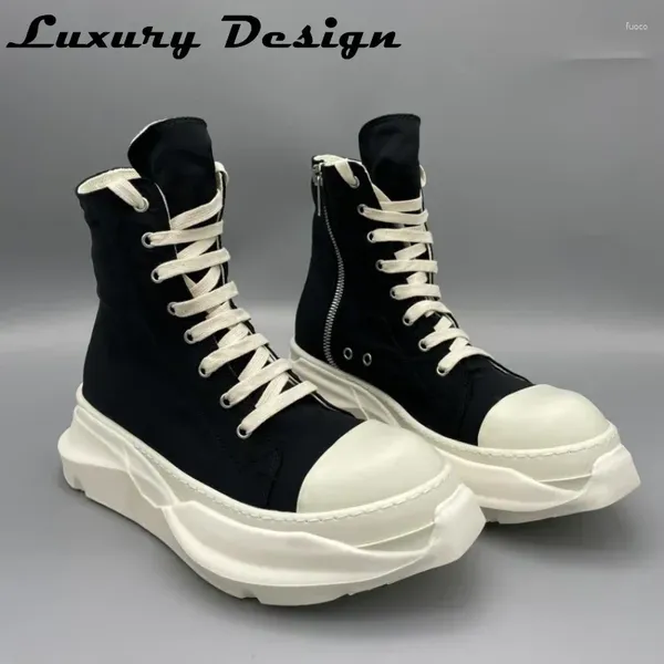 Scarpe casual rotonde di marca da uomo 2024 scarpe da ginnastica alte con lacci di qualità suola spessa designer scarpe da ginnastica basse nere da donna