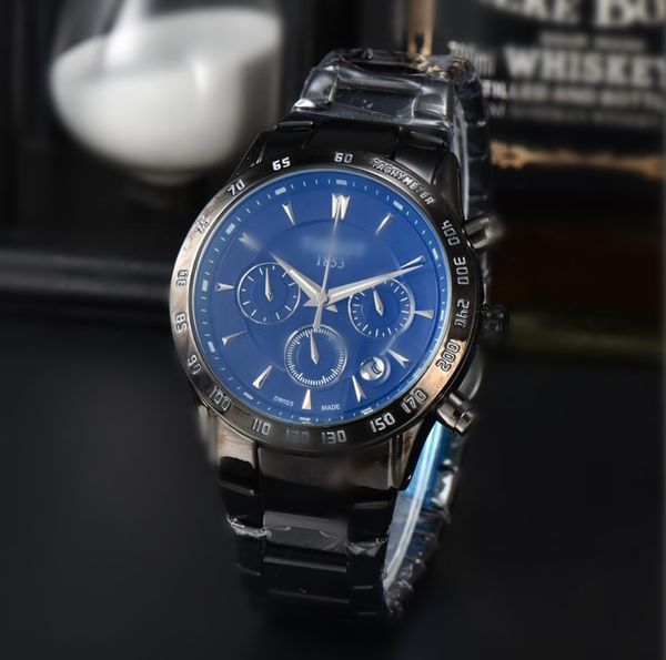 Relógios masculinos clássicos relógio de quartzo automático completo 904l aço inoxidável azul preto cerâmica safira fivela dobrável relógios de pulso super