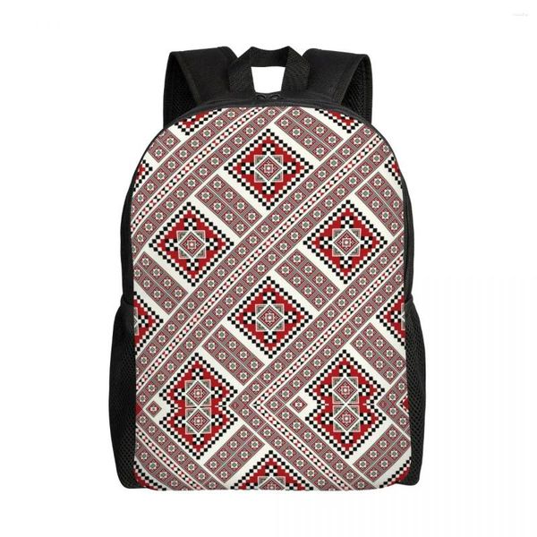 Mochila Bordado tradicional Bordado Romeno Modelo Corners Bookbag para Escola College Ucrânia Boho Bohemian Bags geométricas