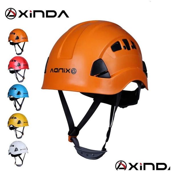 Capacetes de ciclismo Xinda Professional Mountaineer Escalada Capacete Segurança Proteger Ao Ar Livre Cam Caminhadas Equitação Kit de Sobrevivência 240223 Dro Dh9Md