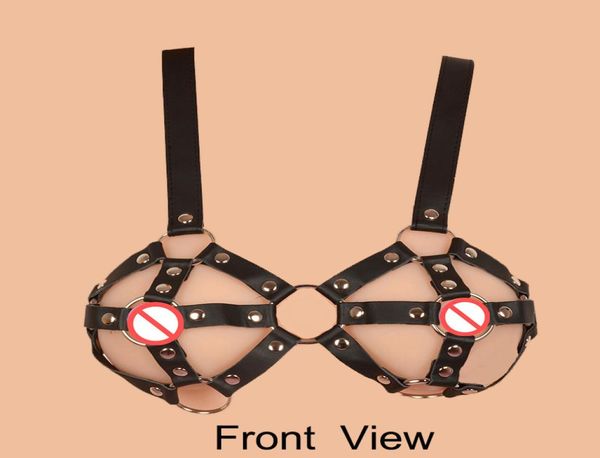 Bdsm bondage vestir sutiã sexo brinquedo peito bondage engrenagem sutiã de couro flertando encantador escravo fetiche bondage terno erótico brinquedos sexuais para wo7359418