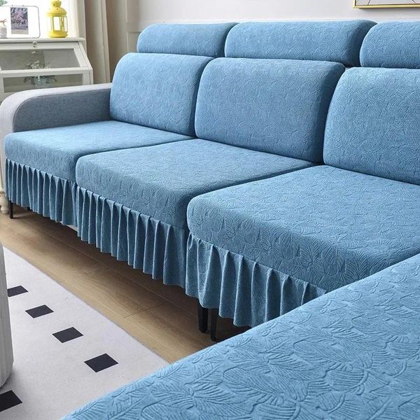 Cadeira cobre jacquard sofá assento capa de almofada saias elásticas para sala de estar pet crianças tapete protetor de móveis 10 tamanhos