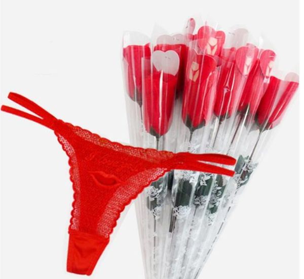 Kreatives Valentinstagsgeschenk, sexy Gstring-Slip, durchsichtige Tangas, romantischer Rosenblumen-Tanga, V-String-Höschen. 5493982