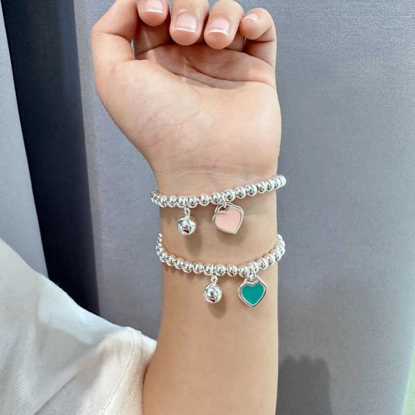 Bracciale in argento puro per bambini di marca originale S925 Palla regalo per ragazze con ciondolo nuovo amore