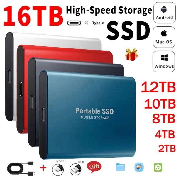 Boxs portátil ssd 1tb 2tb disco rígido externo de alta velocidade interface usb 3.1 armazenamento em massa mini disco rígido para desktop/notebook/mac