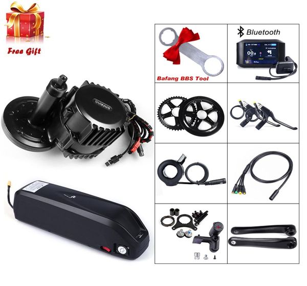 BBS03 BAFANG 52V 1000W 100mm 120mm Kit de conversão de motor de acionamento médio com 52V 14AH Bateria de bicicleta elétrica com Usukeuau Charger6844126