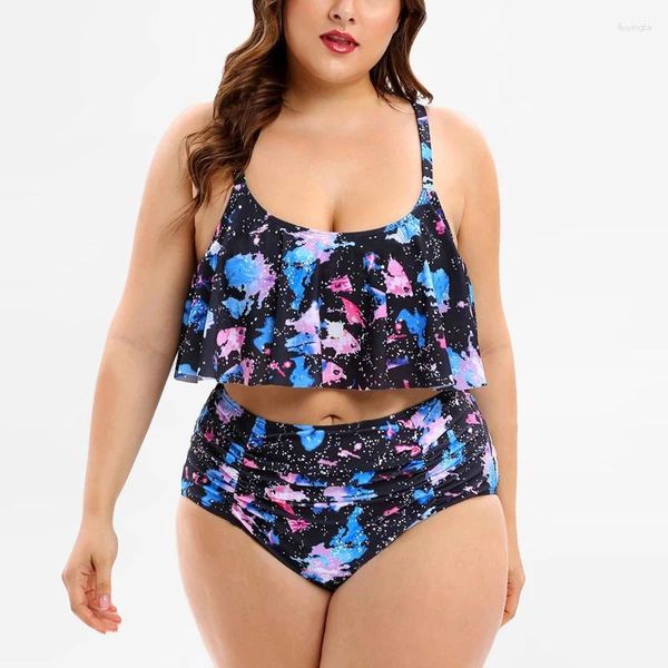 Mulheres Swimwear Grande Tamanho Biquínis 2 Peça Set Mulheres Impresso Terno de Natação Senhoras Sexy Mini Banheiras Mulher 2024 Biquini