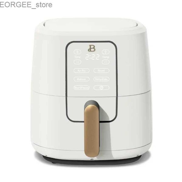 Air Fryers Zaoxi Schöne 6 -Liter -Touchscreen Air Fryer White Ice von Maisblüten Blau Y240402