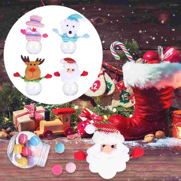 Aufbewahrung Flaschen 4 PCs Mini Candy Jar tragbare klare Jars Weihnachtslieferungen Plastik Praktischer Süßigkeiten Container Geschenkbox