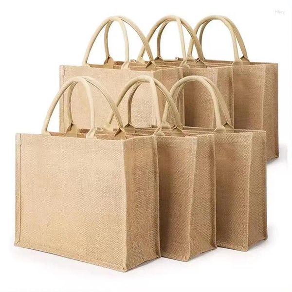 Подарочная упаковка, оптовая продажа, индивидуальная джутовая сумка с эко-логотипом, многоразовая свадебная сумка из мешковины с карманом на молнии