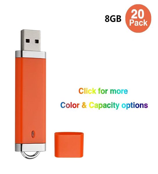 Bulk 20 unità flash USB da 8 GB dal design più leggero, pen drive con memoria flash per computer portatile, indicatore LED di archiviazione per pollice Multi6359899