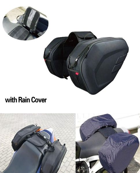 Um conjunto sa212 sacos de sela da motocicleta à prova dwaterproof água moto equitação capacete saco lateral cauda bagagem mala com capa chuva5957839