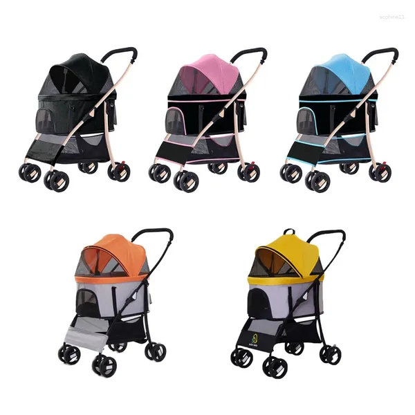 Hundeträger, großer Haustier-Kinderwagen, luxuriöser zusammenklappbarer Outdoor-Kinderwagen, Trolley, Katzen, Hunde, Buggy