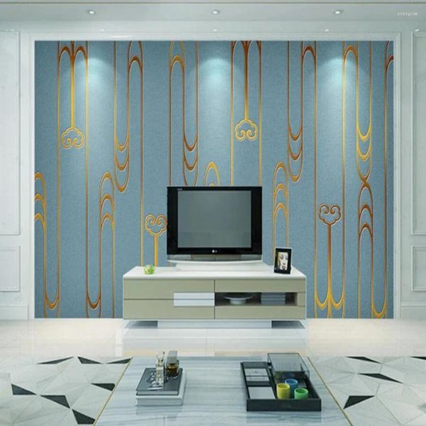 Wallpapers Milofi personalizado grande papel de parede mural 3d minimalista estilo chinês abstrato textura fundo