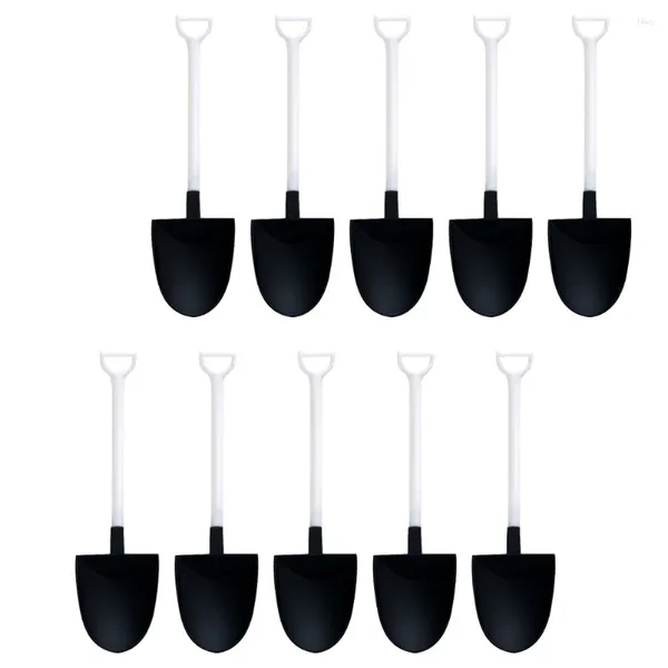 Colheres de 100 pcs sobremesa colher square salada fork sorvete criativo caseira plástico pontudo