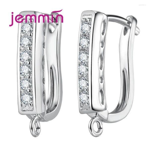 Hoop Ohrringe 10pcs Fein Schmuck Ohrringkomponenten 925 Sterling Silber Strass -Befunde Haken Hebeback Ohrwire -Ausstattung