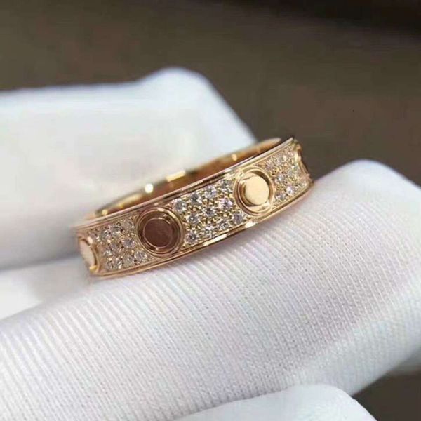 Anéis de banda Anel estrelado, anéis de amor, designer de anel de unha para mulheres, aço titânio, ouro rosa, banhado a prata com diamante completo para anéis masculinos, presente de noivado, vários tamanhos