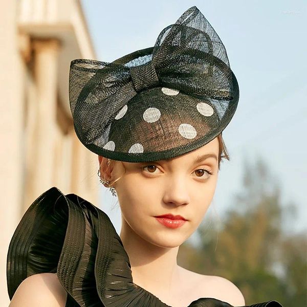 Berets Fascinators Cabelo Pin Elegante Casamentos Pillbox Hat para Mulheres Linho Fedora Vintage Senhoras Vestido Chapéus