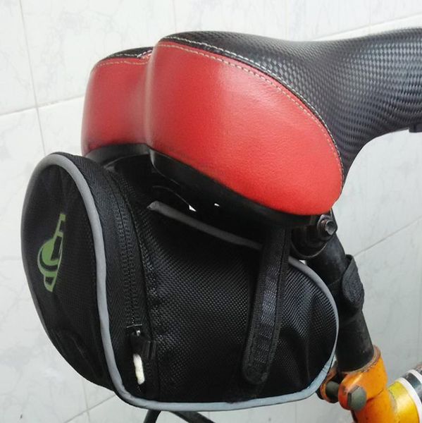 Bolsa para assento traseiro de bicicleta, bolsa à prova d'água para ciclismo ao ar livre com tira reflexiva de liberação rápida 6076891