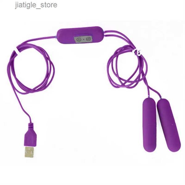 Altri oggetti di bellezza della salute Dual Jump USB Power Vibrator Clinical G-Spot Masturbation Product Remote Control Vibration Bullet Y240402