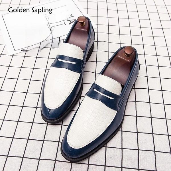 Sapatos de vestido Golden Sapling Homens Casamento Formal Flats Lazer Festa Mocassins Elegantes Homens Casuais Calçados de Negócios Moda Oxfords Sapato