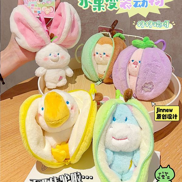 Divertente frutta Crossdressing animale peluche portachiavi ciondolo carino nuovi e piccoli regali unici Regali per bambini all'ingrosso Spedizione gratuita DHL/UPS