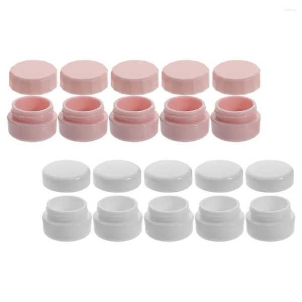 Aufbewahrungsflaschen 10 Stück Cremebox Nachfüllbare Lotionsgläser Make-up-Behälter mit Deckel Kunststoffdeckel PP Klein leer