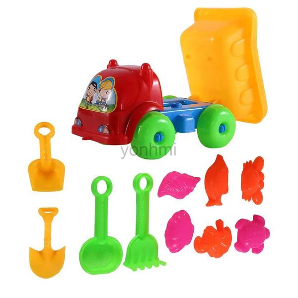 Sabbia gioca d'acqua divertimento 11 pezzi/set per bambini giocattoli da spiaggia per bambini set estate sabbia di sabbia strumenti per dragaggi per la spiaggia giocattoli da gioco per giochi d'acqua sabbia 240402