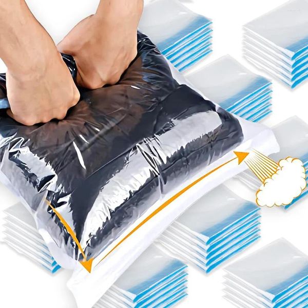 Sacos de armazenamento saco organizador de roupas para travesseiros de cama toalha espaço saver pacote de vedação de viagem com válvula pacote de vácuo claro