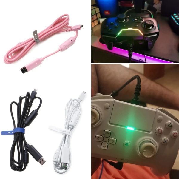 Kablolar USB Kablo Kablosu Tel Hattı Razer/RAJU PS4 Oyun Denetleyicisi Gamepad Siyah/Beyaz/Pembe