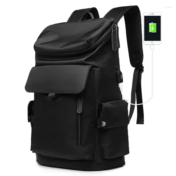 Rucksack Herren Canvas Computer für 17-Zoll-Laptop wasserdichte Anti-Diebstahl-USB-Anschluss Geschäftsreisetasche