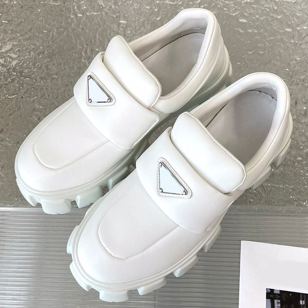 Frauen Designer Lederschuhe 2024 Neue Frühling Britisch-Stil White Schuhe Damenlaafer Sneakers Runde Zehen lässige weibliche Plattform Schuhe Größe 35-41 mit TPU Large Sohle