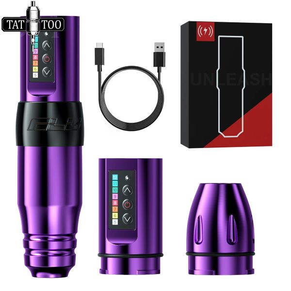 Машина DM Беспроводная татуировка Hine Kit Core Motor Motor 2400MAH Батарея мощность SMP Rotarytattoo Pen Set с 28 -миллиметровой ручкой