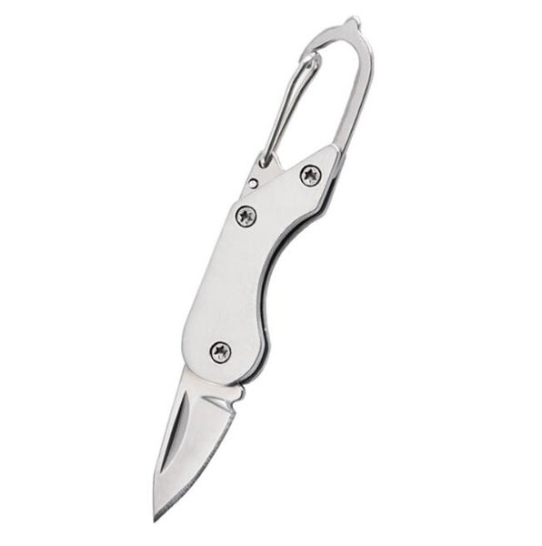 Coltello pieghevole portatile in acciaio inossidabile Campeggio Sopravvivenza all'aperto Strumenti Edc Moschettone Gancio Taglierina per autodifesa Coltello tascabile pieghevole Mini coltello tascabile