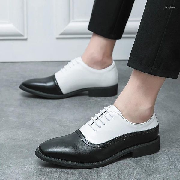 Freizeitschuhe 2024 Sommer Herren rutschfeste, atmungsaktive, weiche Sohle, formelles Leder, vielseitig, Dual-Color-Block, groß