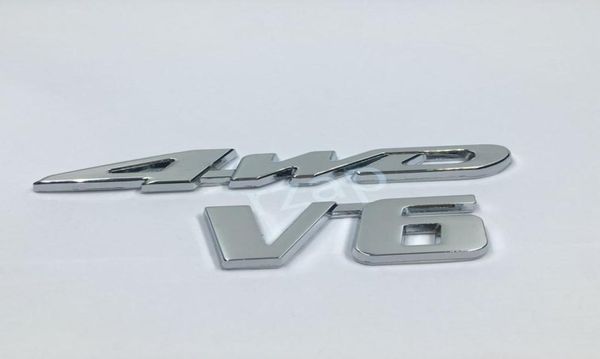 Araba Arka Bagaj Bagajı Chrome 3D 4WD V6 Logo Embleml Çıkartma Rozeti VW Hyundai4707562