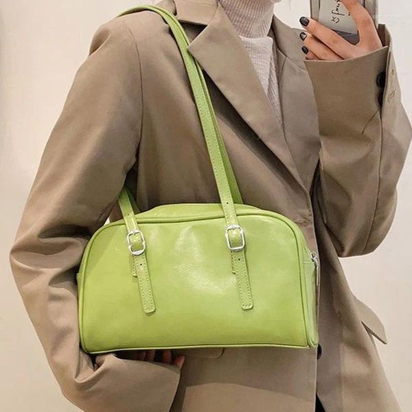 Винтажная женская сумка через плечо, роскошные однотонные весенние сумки подмышками, модная сумка из мягкой кожи, Bolso Sac