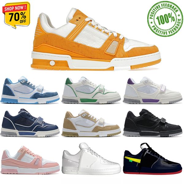 Designer New Lace Up Mode Freizeitschuhe Outdoor Herren und Damen Casual Boardschuhe Orange Weiß Verschleißfeste Sportschuhe Boxgröße 36-45