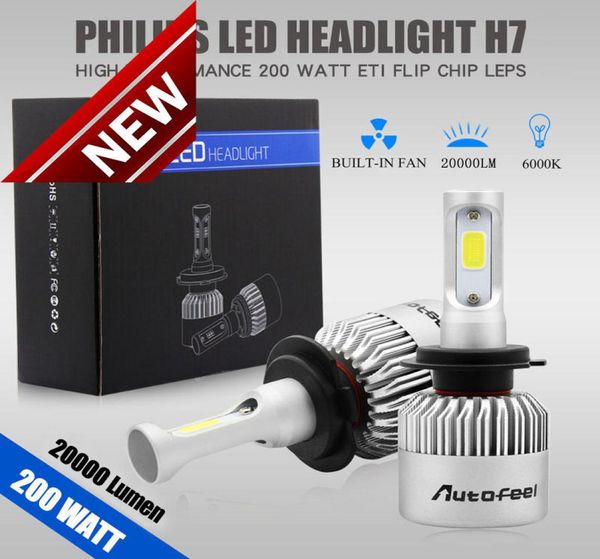 2 Stück 200 W 20000 lm H7 wasserdichtes LED-Scheinwerfer-Set für Autoscheinwerfer, 6000 K Weiß 5721597