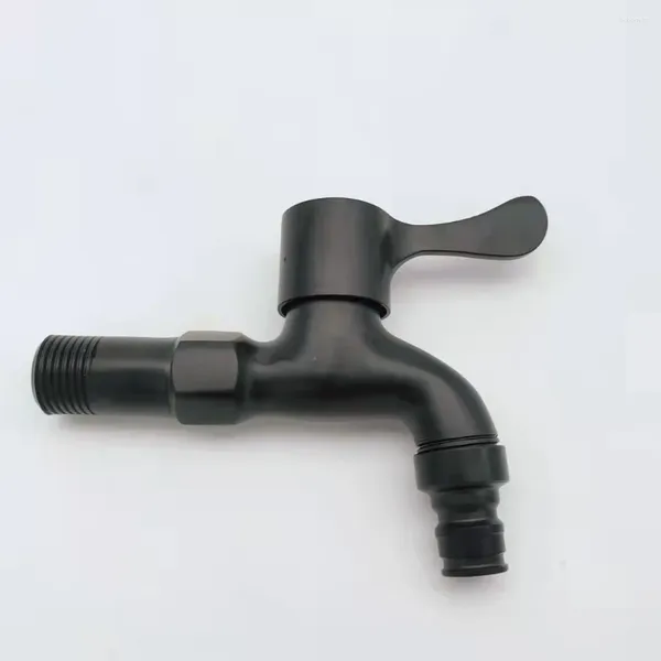 Waschbecken Wasserhähne Hohe Qualität 1/2' DN15 Schwarz Backen Beschichtet Waschmaschine Anschluss Bibcock Wasserhahn Schnell Auf Wasserhahn