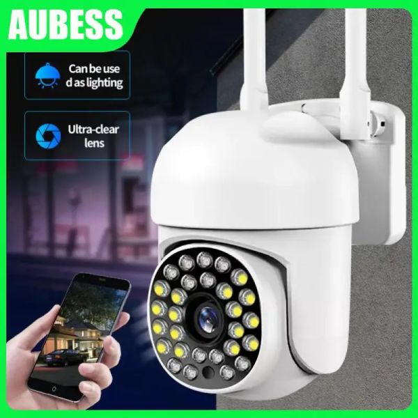 Lente 1080p Vigilância em casa Camcorders Câmera sem fio ao ar livre 360 graus PTZ Camera Vision Smart Home Twoway Audio