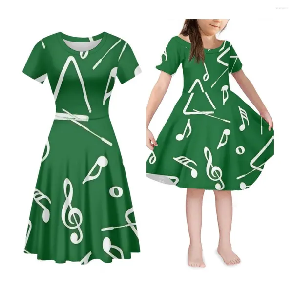 Vestidos de festa Noisydesigns Mulheres Vestido Música Nota Padrão Solto Mãe e Filha Dia das Mães Presente Família Pai-Filho Outfits