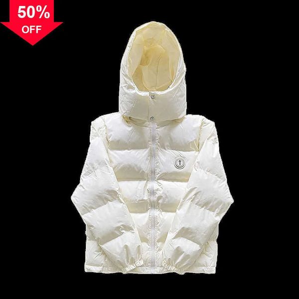 2024 Giacche da uomo Uomo Inverno Trapstar London Puffer Jacket Crema Donna Felpa con cappuccio rimovibile Cappotto ricamato di alta qualità Uk High Street Fashion jgi668