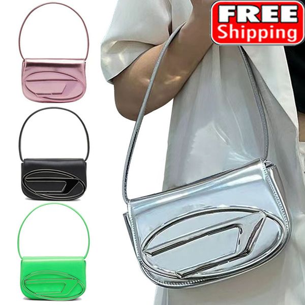 1DR Hobo Bag Designer Bolsa de Couro Espelhado Mulheres Bolsa de Noite Nappa Crossbody Bags DESIGNERPURSES016