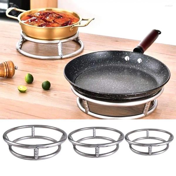 Dekoratif Figürinler 1 PC Yüksek Kaliteli Paslanmaz Çelik Yalıtım Rafı Pot Gazı Sobası için Anti-Scald Wok Yüzük Fry Pan Mutfak Malzemeleri